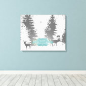 Winter Wonderland Stretched Canvas Print - Blauwgr (Insitu (Houten vloer))