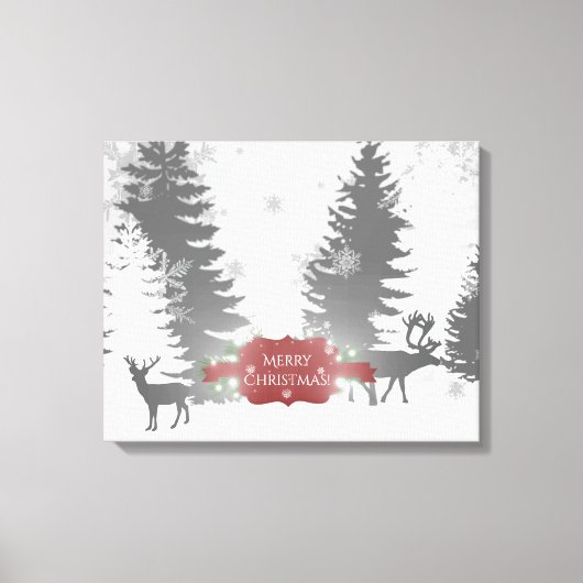 Winter Wonderland Stretched Canvas Print - Red (Voorkant)