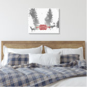 Winter Wonderland Stretched Canvas Print - Red (Insitu (Slaapkamer))