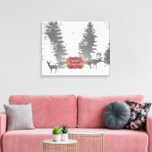Winter Wonderland Stretched Canvas Print - Red (Insitu (Woonkamer))