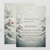 Winter Wonderland, String Lights Huwelijksreceptie Kaart (Voorkant / Achterkant)