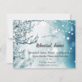 Winter Wonderland, String Lights Rehearsal Dinner Kaart (Voorkant)