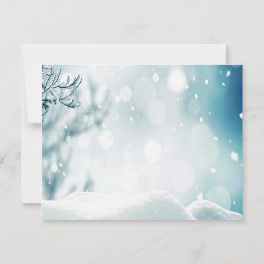 Winter Wonderland, String Lights Rehearsal Dinner Kaart (Achterkant)