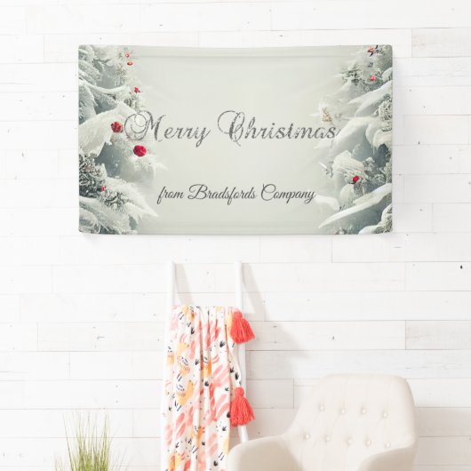 Winter Wonderland, String Lights Sneeuw Spandoek (Insitu)