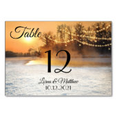 Winter Wonderland String Lights Table Number Card Kaart (Voorkant)
