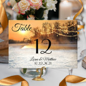 Winter Wonderland String Lights Table Number Card Kaart