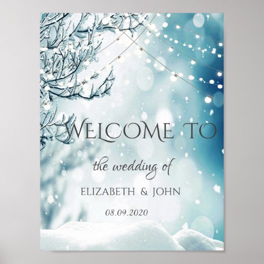 Winter Wonderland, String Lights Wedding Poster (Voorkant)