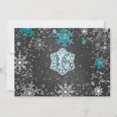 Winter Wonderland Sweet 16 Party Foto Uitnodiginge Kaart (Achterkant)