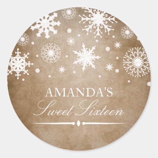 Winter Wonderland Sweet 16 Sticker (Voorkant)