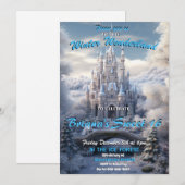 Winter Wonderland Sweet 16 Uitnodiging (Voorkant / Achterkant)