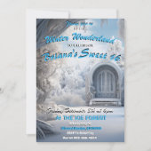 Winter Wonderland Sweet 16 uitnodigingen (Voorkant)