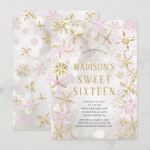 Winter Wonderland Sweet Sixteen Birthday Party Inv Kaart