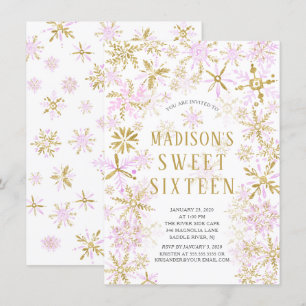 Winter Wonderland Sweet Sixteen Birthday Party Inv Kaart
