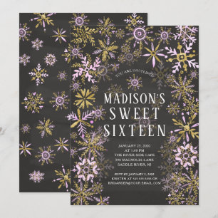 Winter Wonderland Sweet Sixteen Birthday Party Kaart