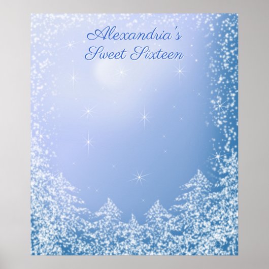 Winter Wonderland Sweet Sixteen bord Poster (Voorkant)