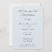 Winter Wonderland Sweet Sixteen Witte Lichtjes Kaart (Achterkant)