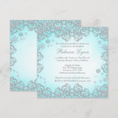 Winter Wonderland Swirl Snowflakes Bat Mitzvah Kaart (Voorkant / Achterkant)