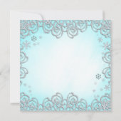 Winter Wonderland Swirl Snowflakes Bat Mitzvah Kaart (Achterkant)