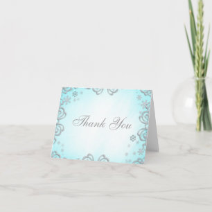 Winter Wonderland Swirl Snowflakes Dank u Bedankkaart