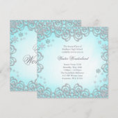 Winter Wonderland Swirl Snowflakes Prom Kaart (Voorkant / Achterkant)