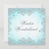 Winter Wonderland Swirl Snowflakes Prom Kaart (Achterkant)