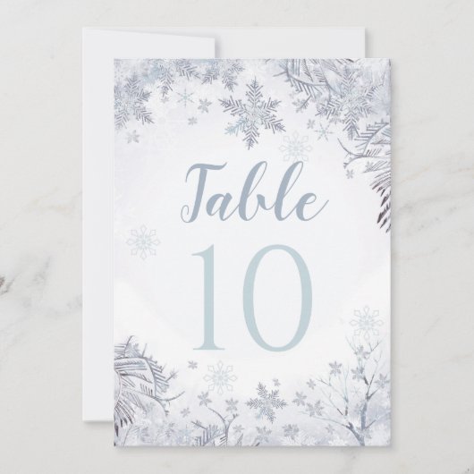 Winter Wonderland Table Number Card Kaart (Voorkant)