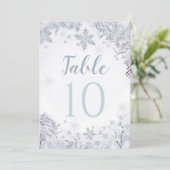 Winter Wonderland Table Number Card Kaart (Staand voorkant)