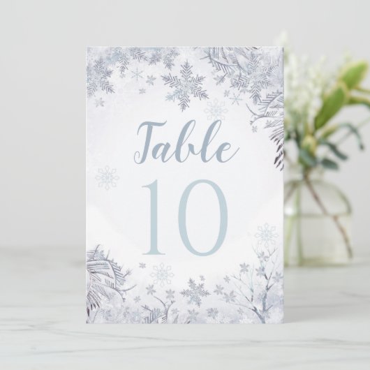 Winter Wonderland Table Number Card Kaart (Staand voorkant)