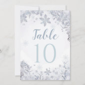 Winter Wonderland Table Number Card Kaart (Achterkant)
