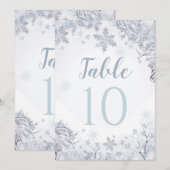 Winter Wonderland Table Number Card Kaart (Voorkant / Achterkant)