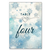 Winter Wonderland Tafelnummer Kaart (Achterkant)