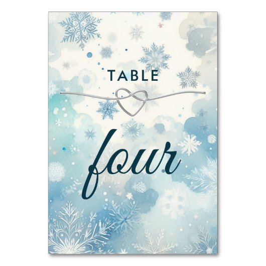 Winter Wonderland Tafelnummer Kaart (Voorkant)