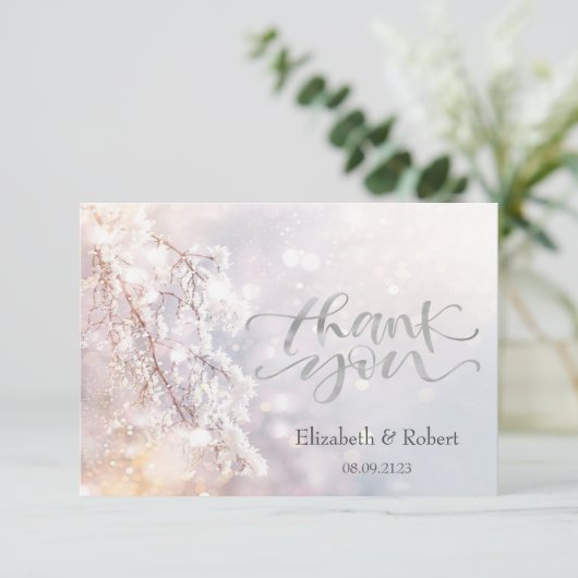 Winter Wonderland takken Bedankkaart (Staand voorkant)