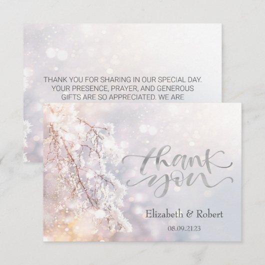 Winter Wonderland takken Bedankkaart (Voorkant / Achterkant)