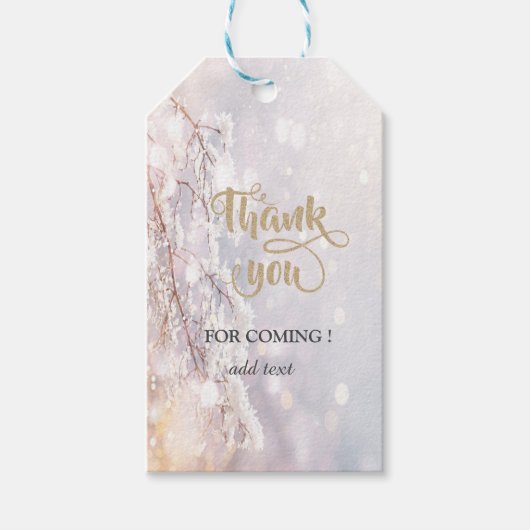 Winter Wonderland Takken Bedankt Cadeaulabel (Voorkant)
