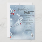 Winter Wonderland takken blauw Bachelorette Kaart (Voorkant)