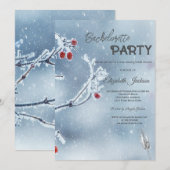 Winter Wonderland takken blauw Bachelorette Kaart (Voorkant / Achterkant)