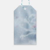 Winter Wonderland takken blauw Cadeaulabel (Achterkant)