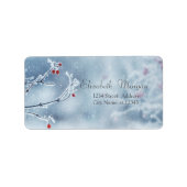 Winter Wonderland takken blauw Etiket (Voorkant)