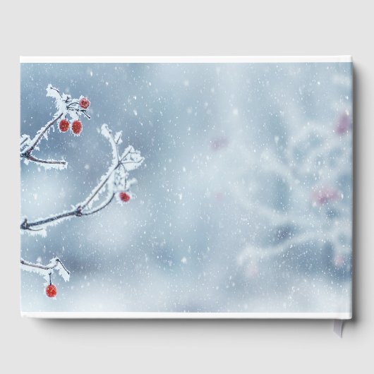 Winter Wonderland takken blauw Gastenboek (Achterkant)