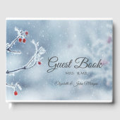 Winter Wonderland takken blauw Gastenboek (Voorkant)
