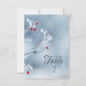 Winter Wonderland takken blauw Kaart (Achterkant)