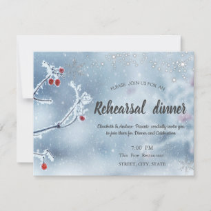 Winter Wonderland Takken Blauw Proefdiners Kaart