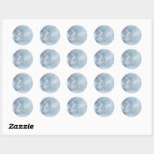 Winter Wonderland takken blauw Ronde Sticker (Vel)