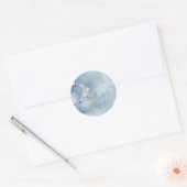 Winter Wonderland takken blauw Ronde Sticker (Envelop)