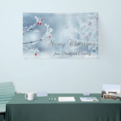 Winter Wonderland takken blauw Spandoek (Beurs)