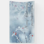 Winter Wonderland takken blauw Spandoek (Verticaal)