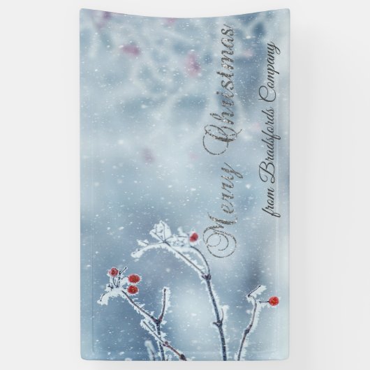 Winter Wonderland takken blauw Spandoek (Verticaal)