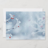 Winter Wonderland takken blauw Verloving Kaart (Achterkant)