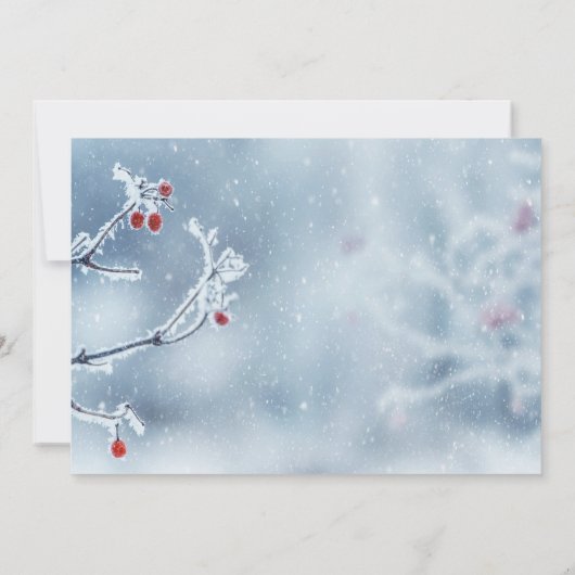 Winter Wonderland takken blauw Verloving Kaart (Achterkant)